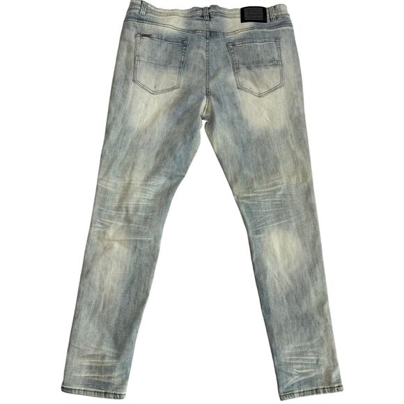 SERENEDE Jeans Men’s 42 Bandana Patch Distressed Tapered Y2K Streetwear - Picture 2 of 15